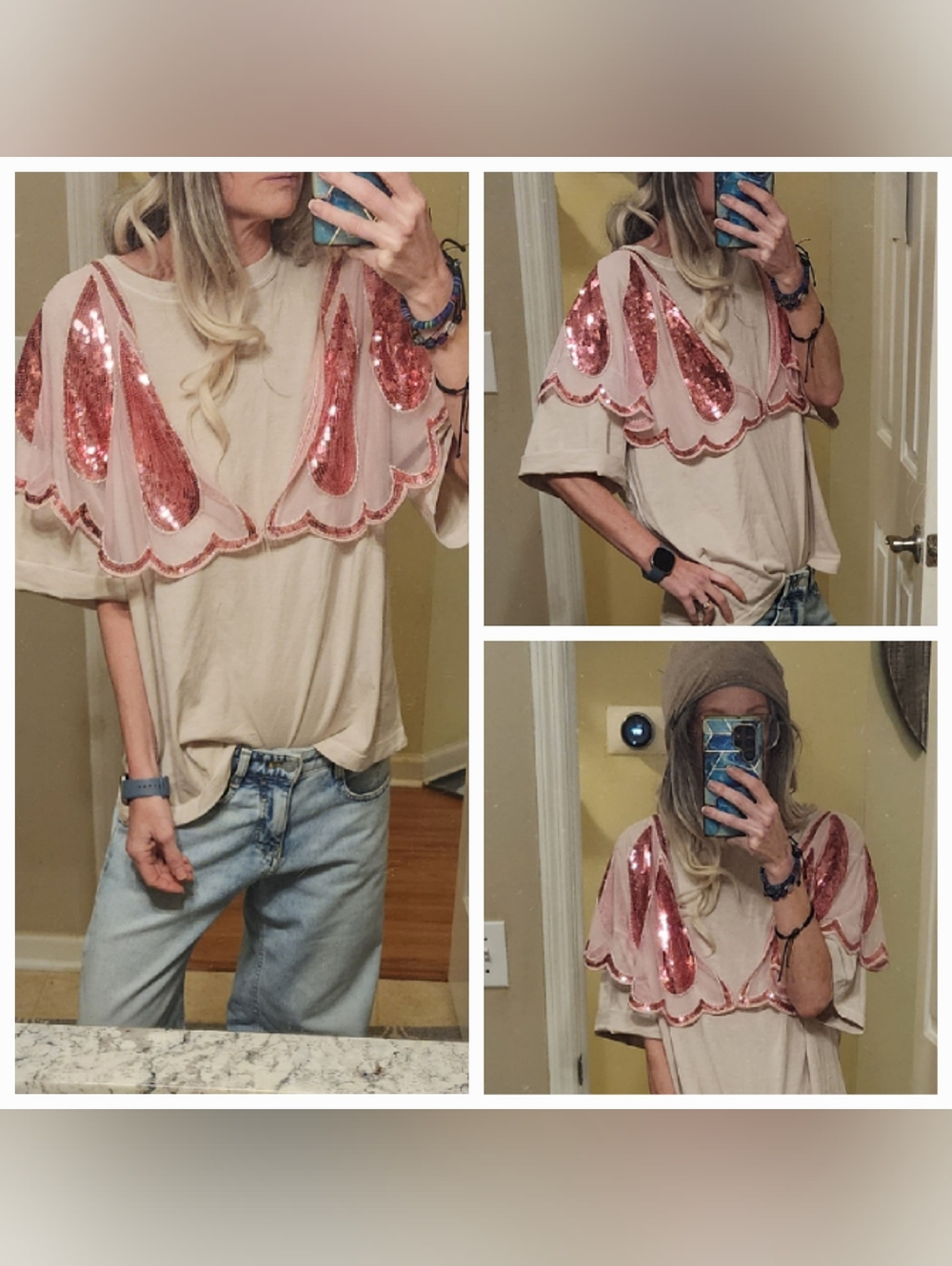 Stunning Sequin And Lace Vintage Cape Capulet Jacket Shrug Scarf